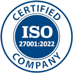 ISO 27001:2022 certified company badge